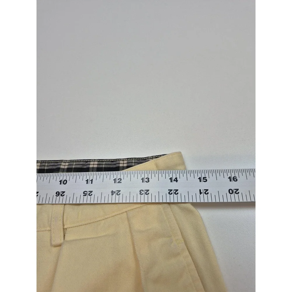 Polo Ralph Lauren Classic Golf Pants Mens 34x28 Yellow Pleated Chino USA FLAW